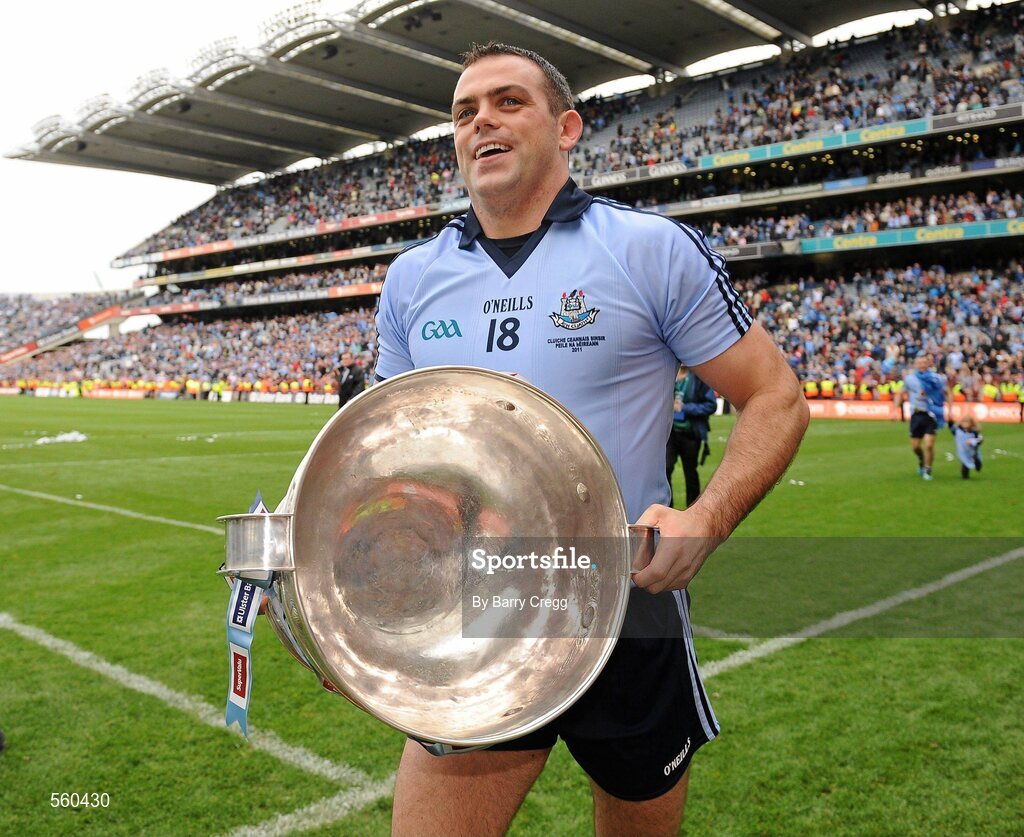 18 September 2011; Paul Casey, Dublin, celebrates victory with the Sam Maguire cup after the game. GAA Football All-Ireland Senior Championship Final, Kerry v Dublin, Croke Park, Dublin. Picture credit: Barry Cregg / SPORTSFILE