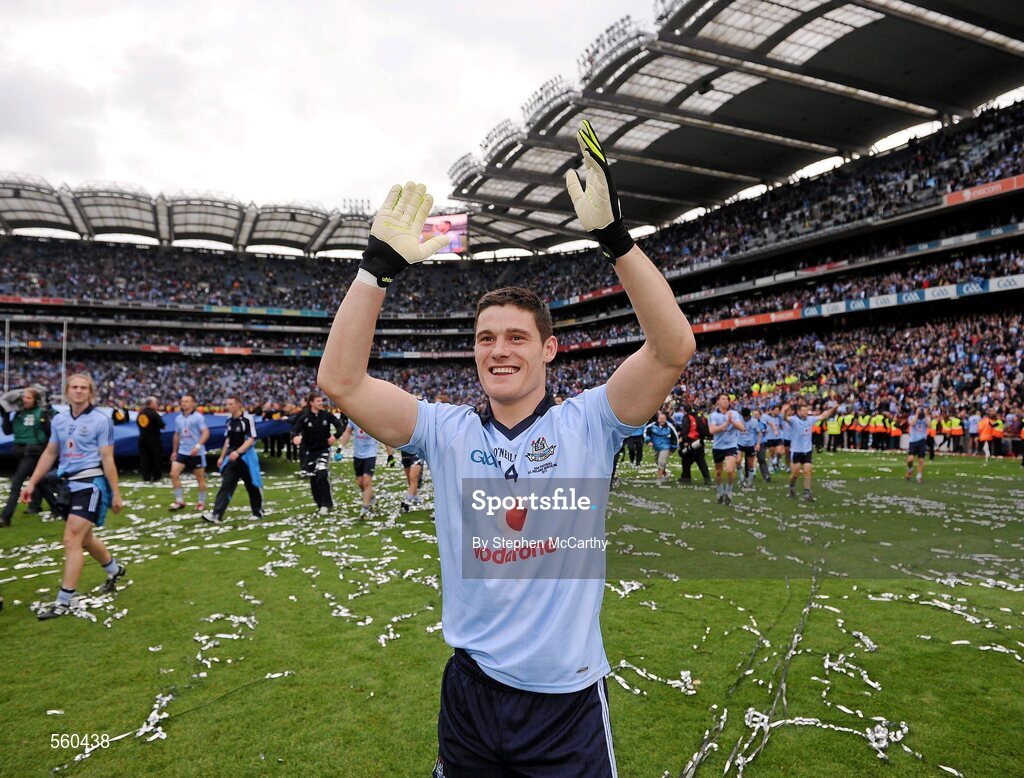18 September 2011; Diarmuid Connolly, Dublin, celebrates his side's victory. GAA Football All-Ireland Senior Championship Final, Kerry v Dublin, Croke Park, Dublin. Picture credit: Stephen McCarthy / SPORTSFILE