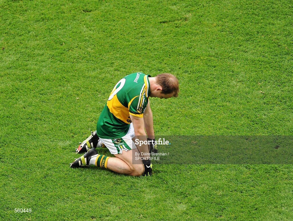 18 September 2011; A dejected Darran O'Sullivan, Kerry, after the game. GAA Football All-Ireland Senior Championship Final, Kerry v Dublin, Croke Park, Dublin. Picture credit: Dáire Brennan / SPORTSFILE