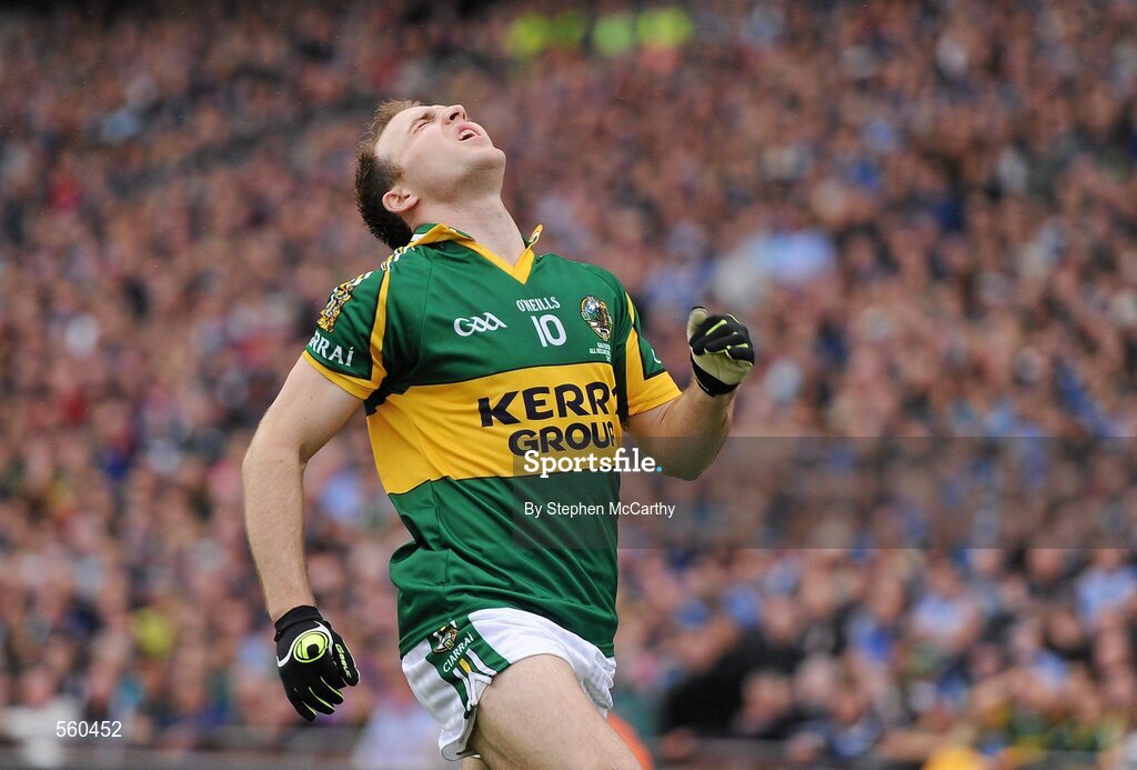 18 September 2011; Darran O'Sullivan, Kerry, reacts to a missed opportunity. GAA Football All-Ireland Senior Championship Final, Kerry v Dublin, Croke Park, Dublin. Picture credit: Stephen McCarthy / SPORTSFILE