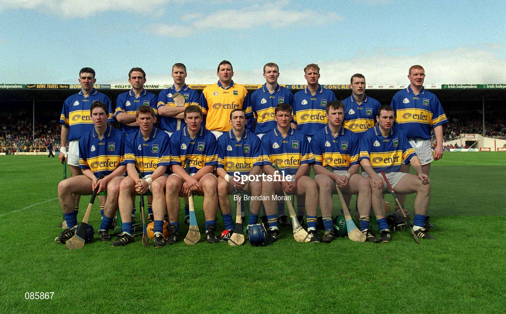 14 April 2002; The Tipperary team prior to the Allianz National Hurling League Quarter-Final match between Galway and Tipperary at Semple Stadium in Thurles, Tipperary. Photo by Brendan Moran/Sportsfile