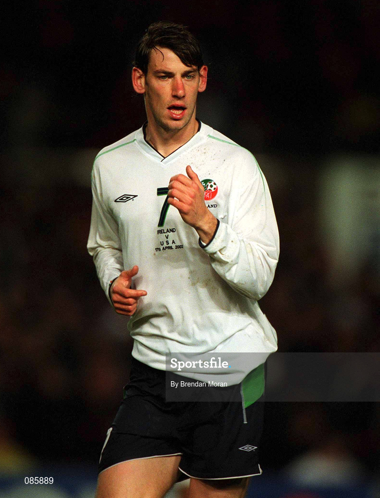 17 April 2002; Rory Delap of Republic of Ireland during the International Friendly match between Republic of Ireland and USA at Lansdowne Road in Dublin. Photo by Brendan Moran/Sportsfile
