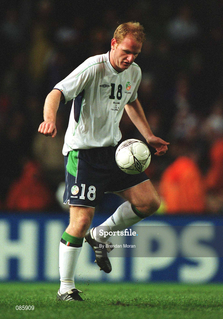 17 April 2002; Gary Doherty of Republic of Ireland during the International Friendly match between Republic of Ireland and USA at Lansdowne Road in Dublin. Photo by Brendan Moran/Sportsfile