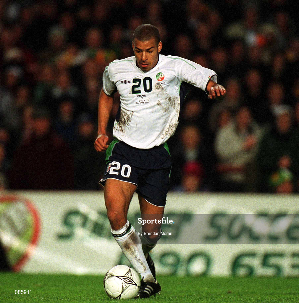 17 April 2002; Stephen Reid of Republic of Ireland during the International Friendly match between Republic of Ireland and USA at Lansdowne Road in Dublin. Photo by Brendan Moran/Sportsfile