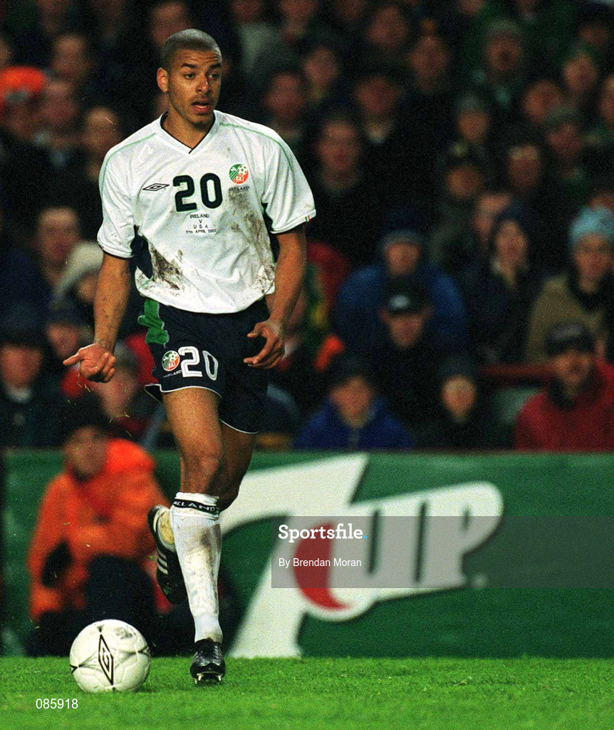 17 April 2002; Stephen Reid of Republic of Ireland during the International Friendly match between Republic of Ireland and USA at Lansdowne Road in Dublin. Photo by Brendan Moran/Sportsfile