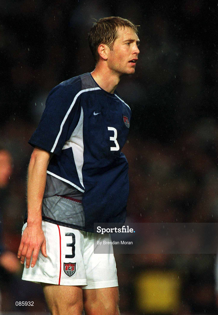 17 April 2002; Gregg Berhalter of USA during the International Friendly match between Republic of Ireland and USA at Lansdowne Road in Dublin. Photo by Brendan Moran/Sportsfile