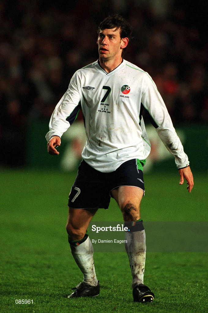 17 April 2002; Rory Delap of Republic of Ireland during the International Friendly match between Republic of Ireland and USA at Lansdowne Road in Dublin. Photo by Damien Eagers/Sportsfile