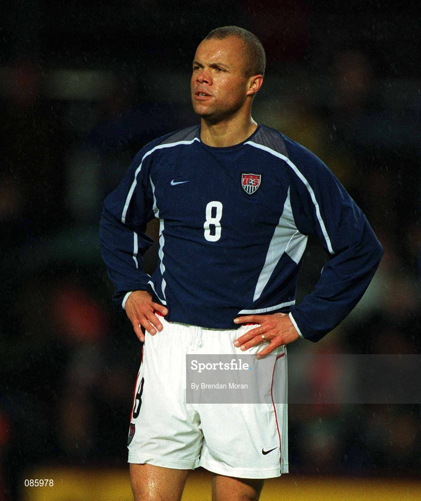 17 April 2002; Earnie Stewart of USA during the International Friendly match between Republic of Ireland and USA at Lansdowne Road in Dublin. Photo by Brendan Moran/Sportsfile