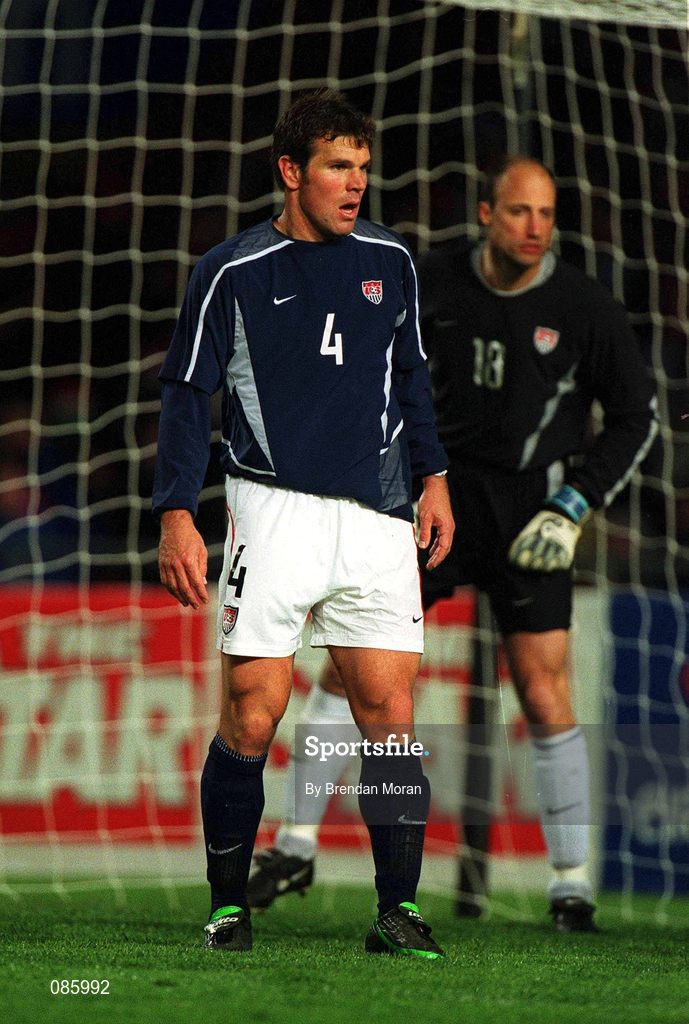 17 April 2002; Greg Vanney of USA during the International Friendly match between Republic of Ireland and USA at Lansdowne Road in Dublin. Photo by Brendan Moran/Sportsfile