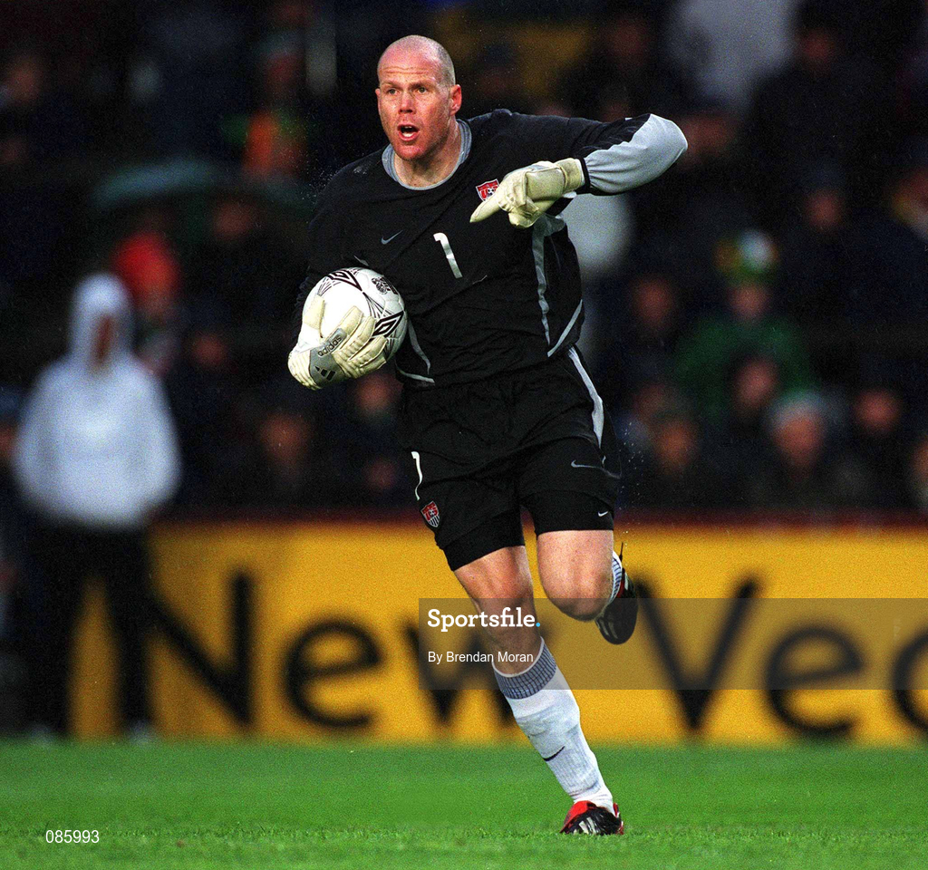 17 April 2002; Brad Friedel of USA during the International Friendly match between Republic of Ireland and USA at Lansdowne Road in Dublin. Photo by Brendan Moran/Sportsfile