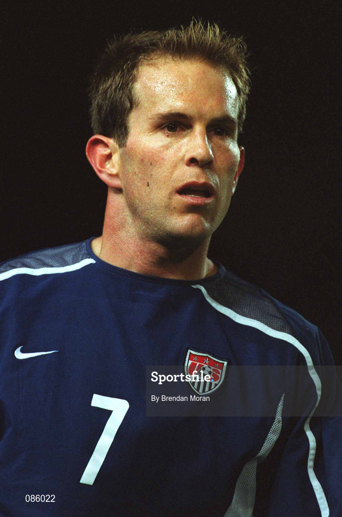 17 April 2002; Eddie Lewis of USA during the International Friendly match between Republic of Ireland and USA at Lansdowne Road in Dublin. Photo by Brendan Moran/Sportsfile