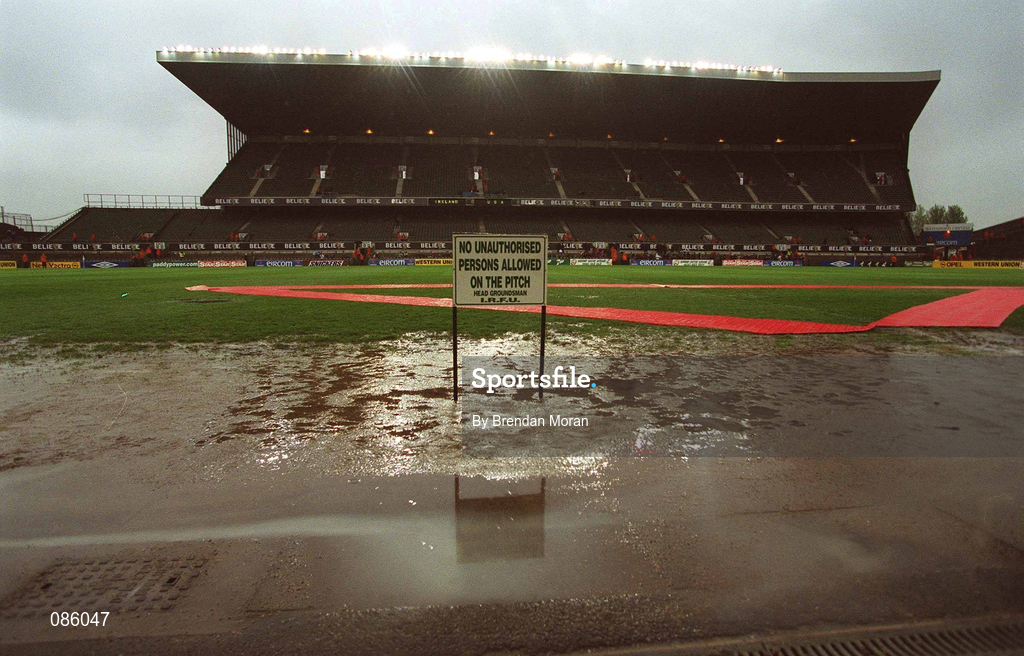 17 April 2002; The pitch before the International Friendly match between Republic of Ireland and USA at Lansdowne Road in Dublin. Photo by Brendan Moran/Sportsfile
