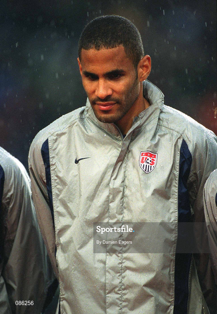 17 April 2002; Tony Sanneh of USA prior to the International Friendly match between Republic of Ireland and USA at Lansdowne Road in Dublin. Photo by Damien Eagers/Sportsfile