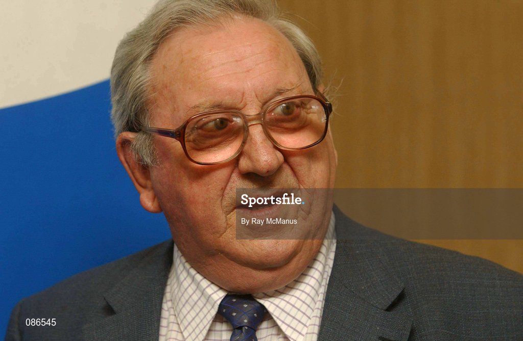 27 April 2002; Donie O'Halloran prior to the eircom League AGM at the Red Cow Moran's Hotel in Dublin. Photo by Ray McManus/Sportsfile