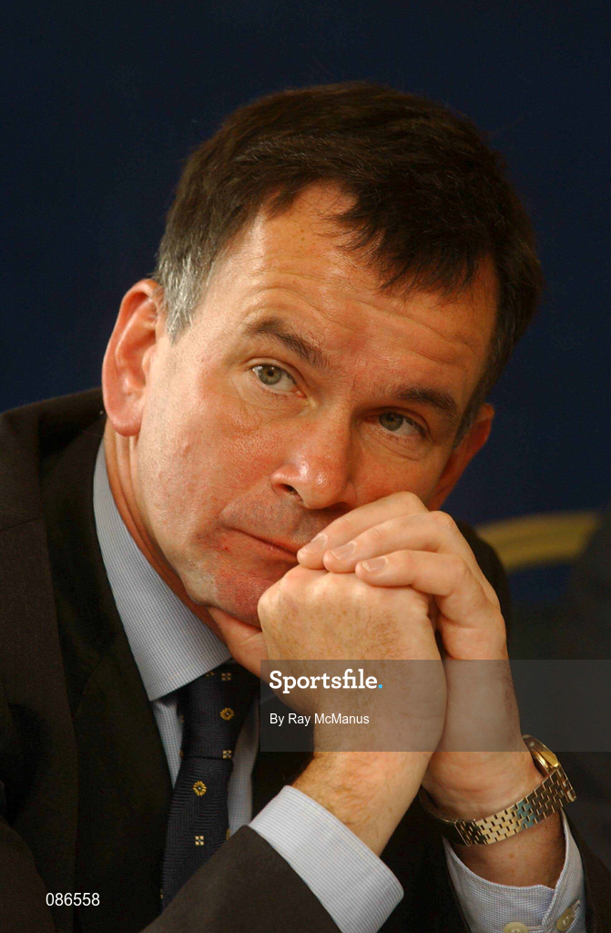 27 April 2002; eircom League Commissionaire Roy Dooney during the eircom League AGM at the Red Cow Moran's Hotel in Dublin. Photo by Ray McManus/Sportsfile