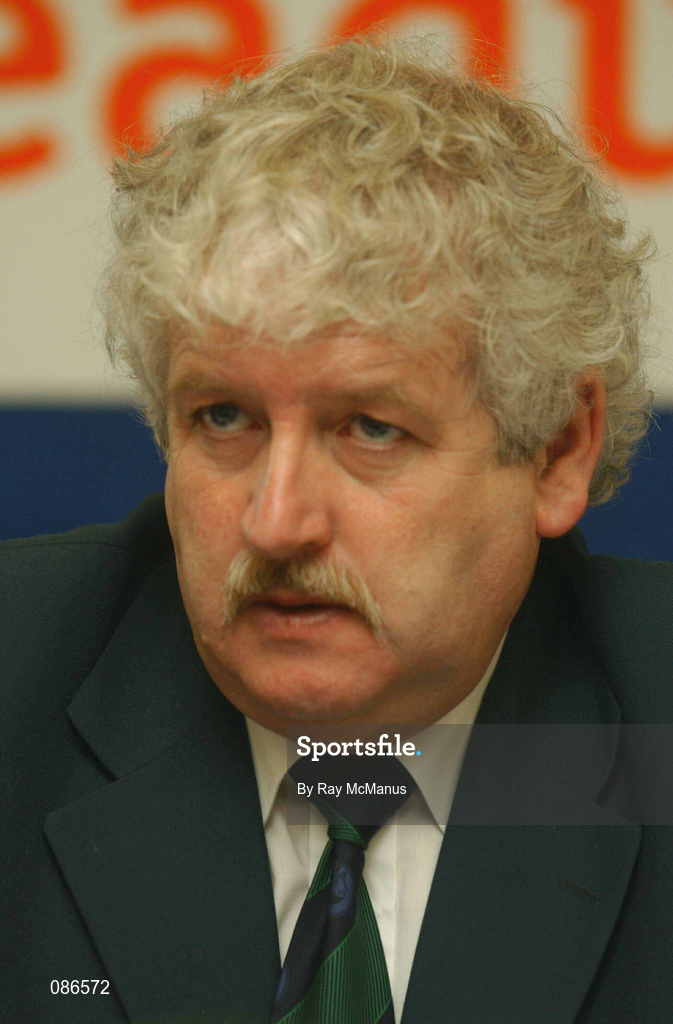 27 April 2002; FAI President Milo Corcoran during the eircom League AGM at the Red Cow Moran's Hotel in Dublin. Photo by Ray McManus/Sportsfile