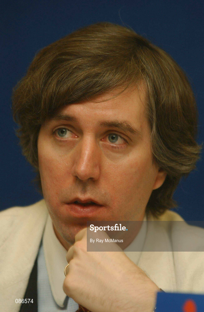 27 April 2002; FAI Treasurer John Delaney during the eircom League AGM at the Red Cow Moran's Hotel in Dublin. Photo by Ray McManus/Sportsfile