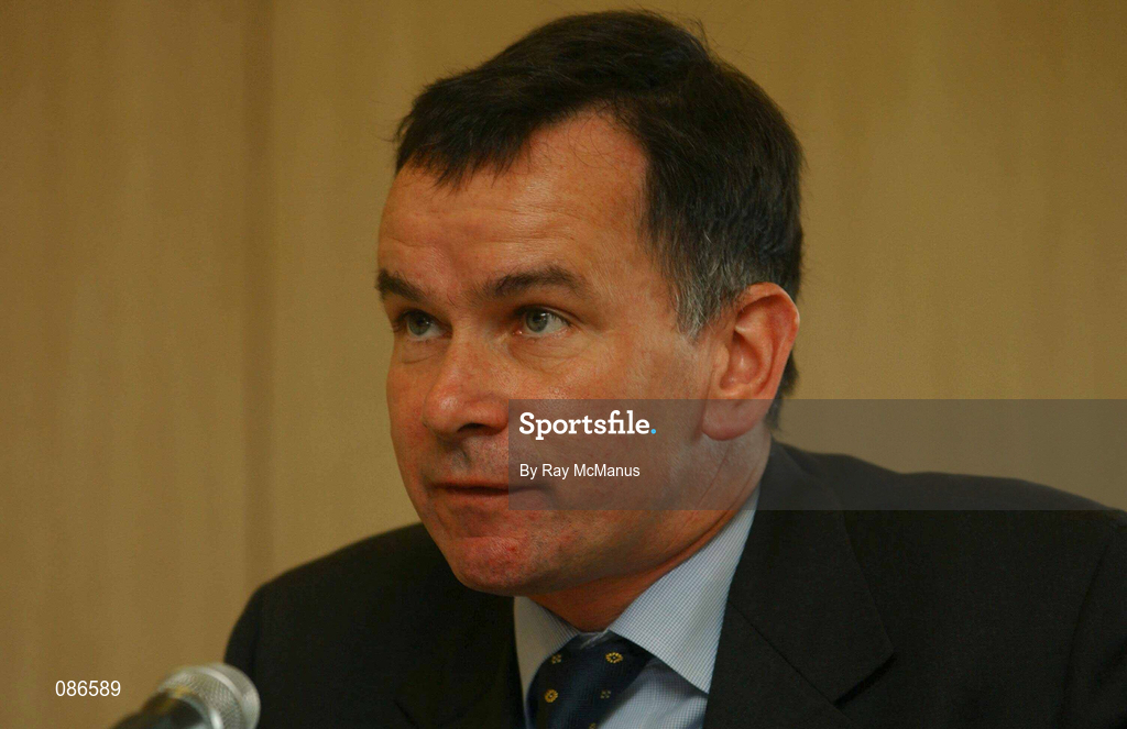 27 April 2002; eircom League Commissionaire Roy Dooney during the eircom League AGM at the Red Cow Moran's Hotel in Dublin. Photo by Ray McManus/Sportsfile