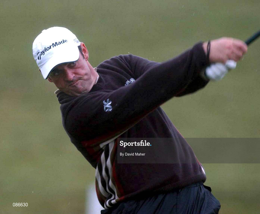 27 April 2002; Paul McGinley drives from the 11th tee during day three of the Smurfit Irish PGA Championship at Westport Golf Club in Westport, Mayo. Photo by David Maher/Sportsfile