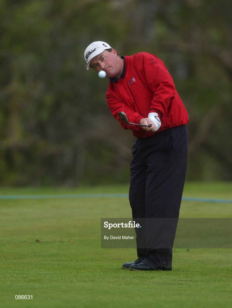 27 April 2002; Damien McGrane chips to the 13th green during day three of the Smurfit Irish PGA Championship at Westport Golf Club in Westport, Mayo. Photo by David Maher/Sportsfile