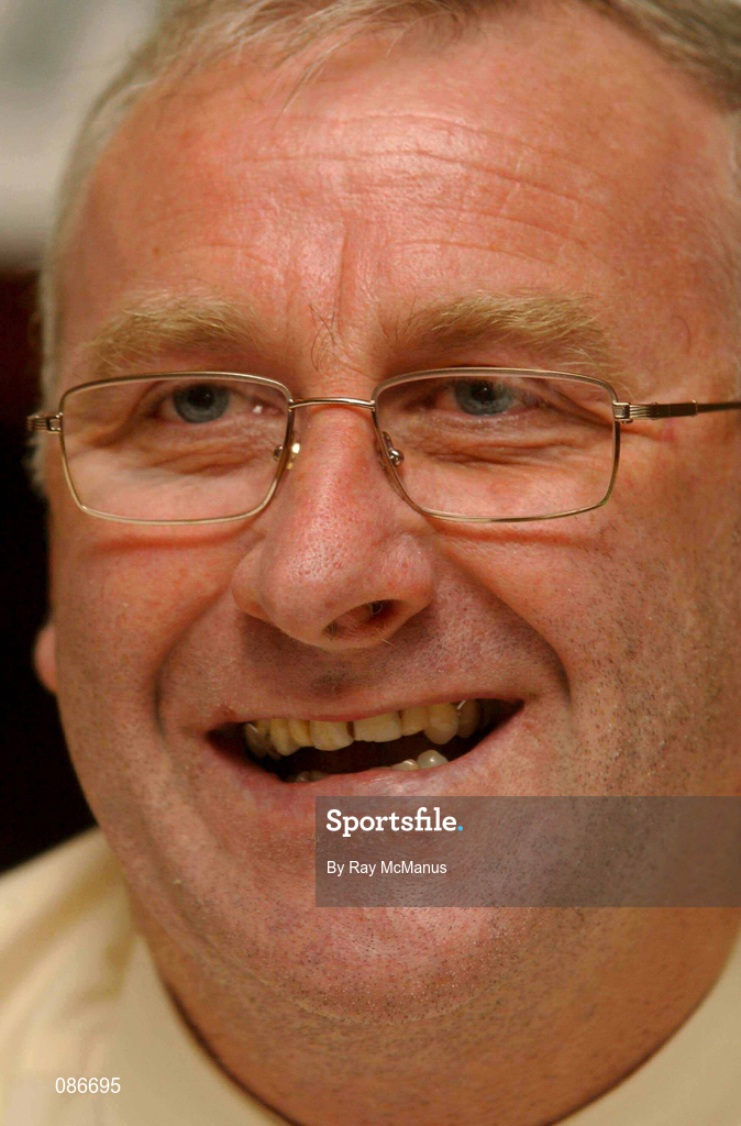 28 April 2002; Newly appointed Kildare County FC manager Dermot Keely during a press conference. Photo by Ray McManus/Sportsfile