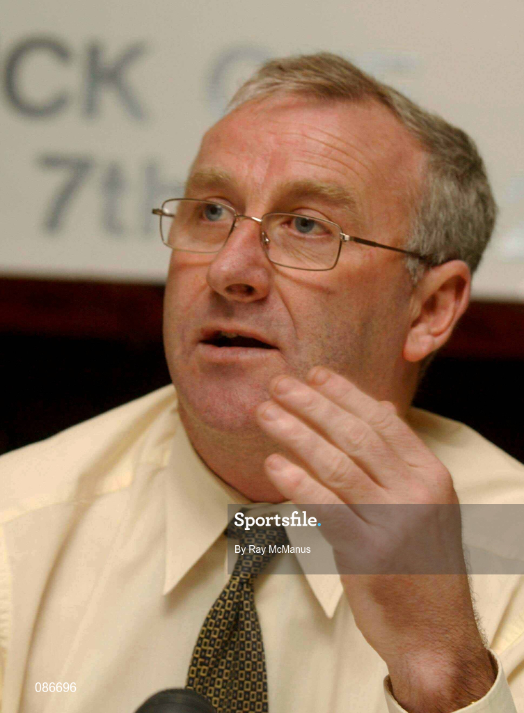 28 April 2002; Newly appointed Kildare County FC manager Dermot Keely during a press conference. Photo by Ray McManus/Sportsfile