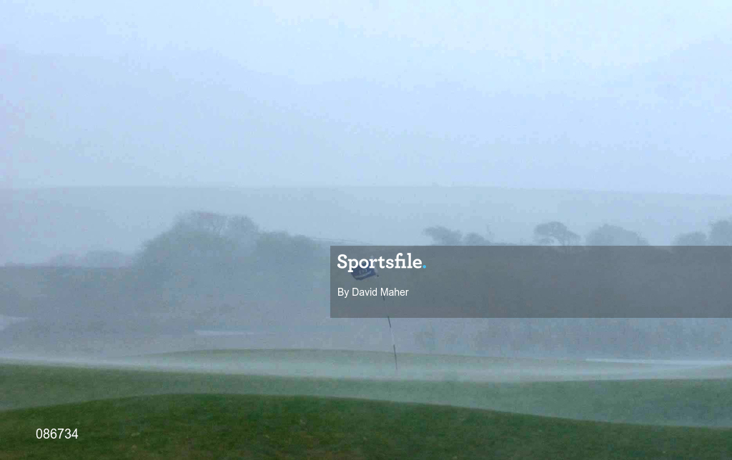 28 April 2002; A view of the 18th green after the final round of the Smurfit Irish PGA Championship was abandoned due to bad weather on day four of the Smurfit Irish PGA Championship at Westport Golf Club in Westport, Mayo. Photo by David Maher/Sportsfile