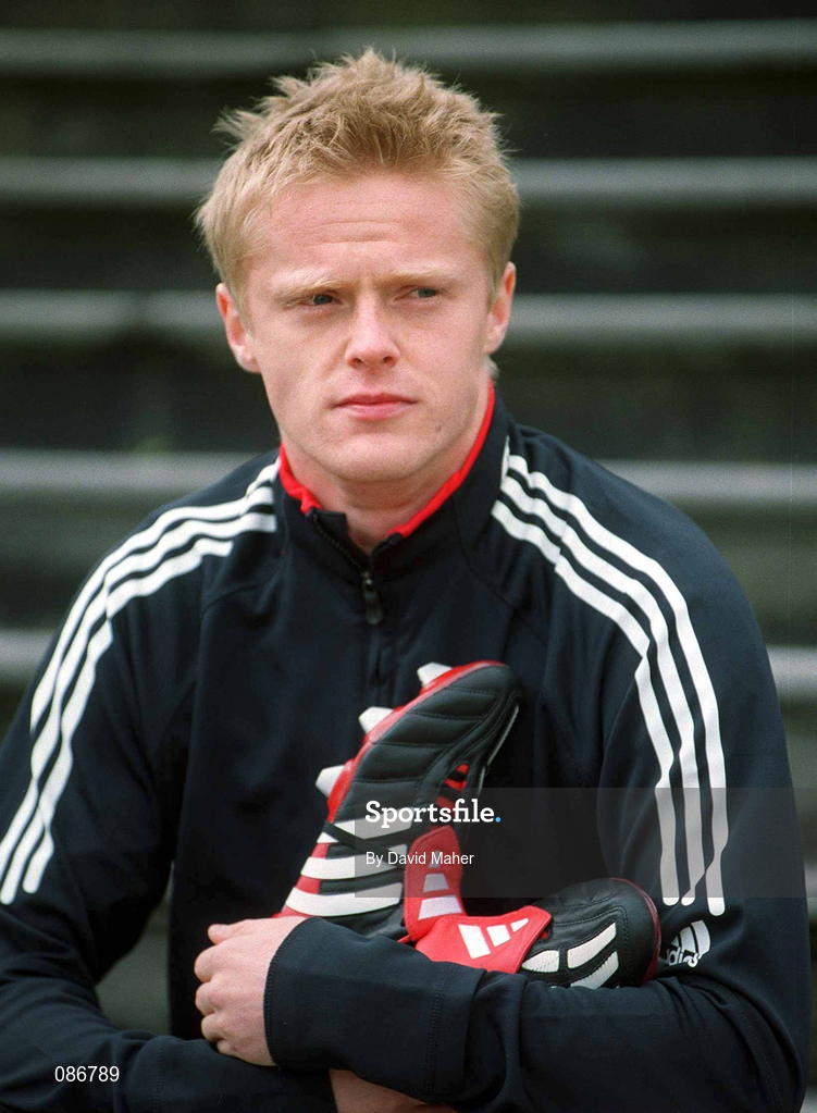 29 April 2002; Republic of Ireland International Damien Duff at the launch of The adidas Predator Mania football boot at The Radisson Hotel in Dublin. Photo by David Maher/Sportsfile