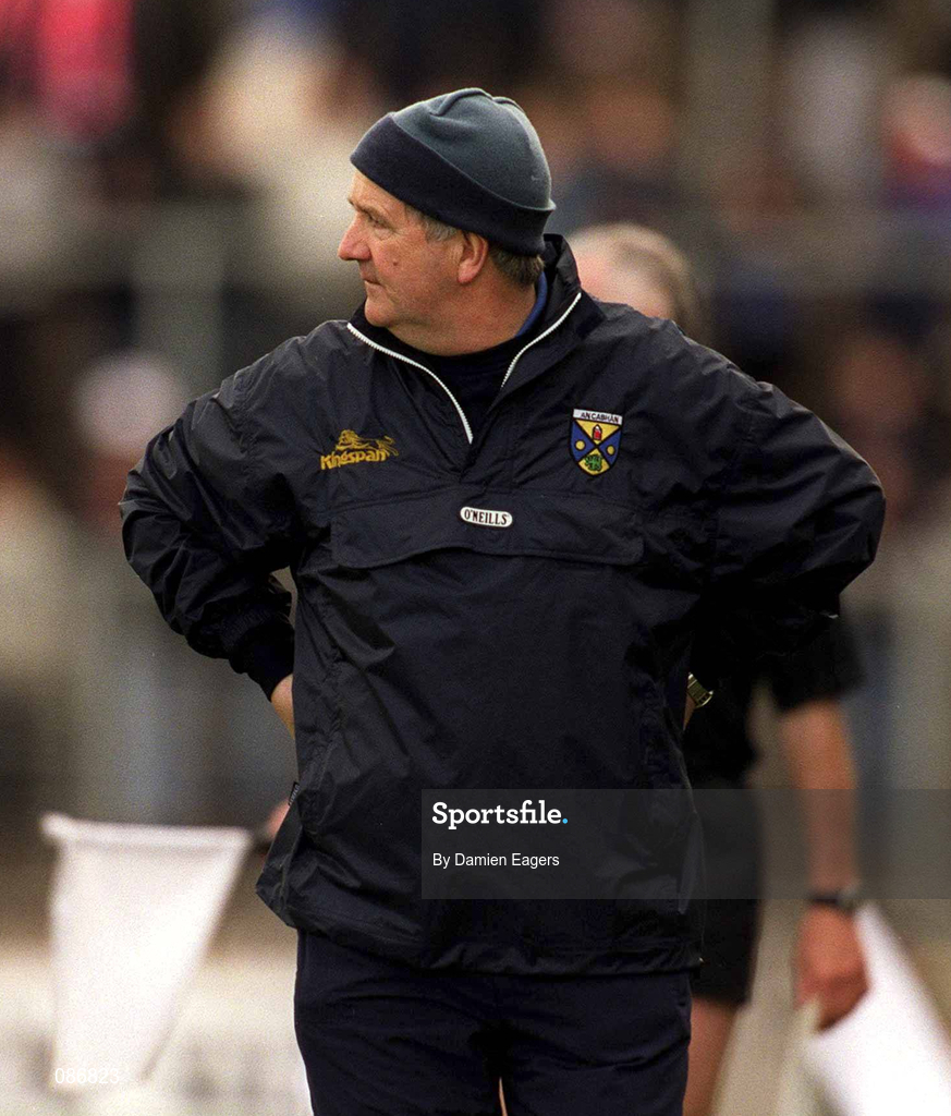 28 April 2002; Cavan manager Mattie Kerrigan during the Allianz National Football League Division 1 Final match between Tyrone and Cavan at St Tiernach's Park in Clones, Monaghan. Photo by Damien Eagers/Sportsfile