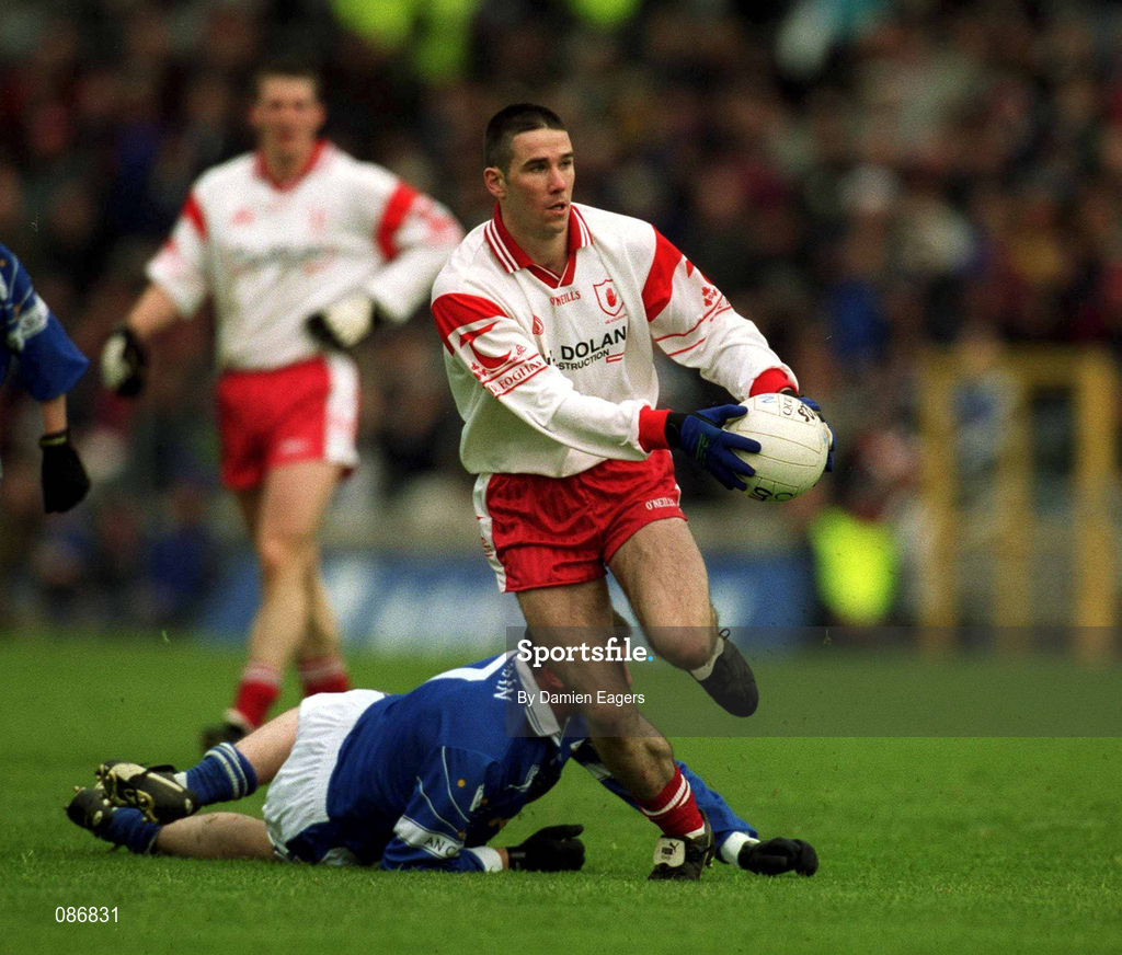 28 April 2002; Ciaran Gourley of Tyrone during the Allianz National Football League Division 1 Final match between Tyrone and Cavan at St Tiernach's Park in Clones, Monaghan. Photo by Damien Eagers/Sportsfile