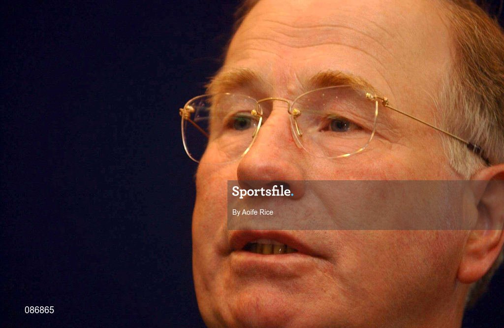 30 April 2002; Kilkenny selector Noel Skehan at a press conference at the Jurys Hotel in Dublin ahead of the Allianz National Hurling League Final between Kilkenny and Cork. Photo by Aoife Rice/Sportsfile