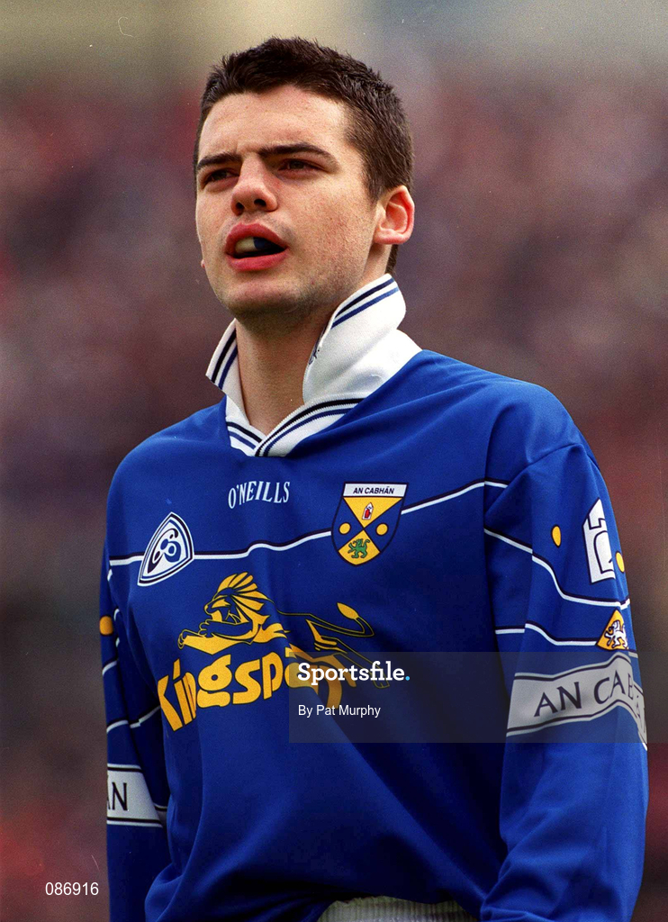 28 April 2002; Eamon Reilly of Cavan during the Allianz National Football League Division 1 Final match between Tyrone and Cavan at St Tiernach's Park in Clones, Monaghan. Photo by Pat Murphy/Sportsfile