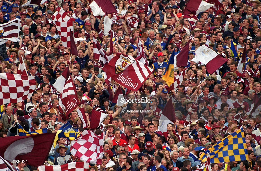 9 September 2001; Galway supporters during the Guinness All-Ireland Senior Hurling Championship Final match between Tipperary and Galway at Croke Park in Dublin. Photo by Brendan Moran/Sportsfile