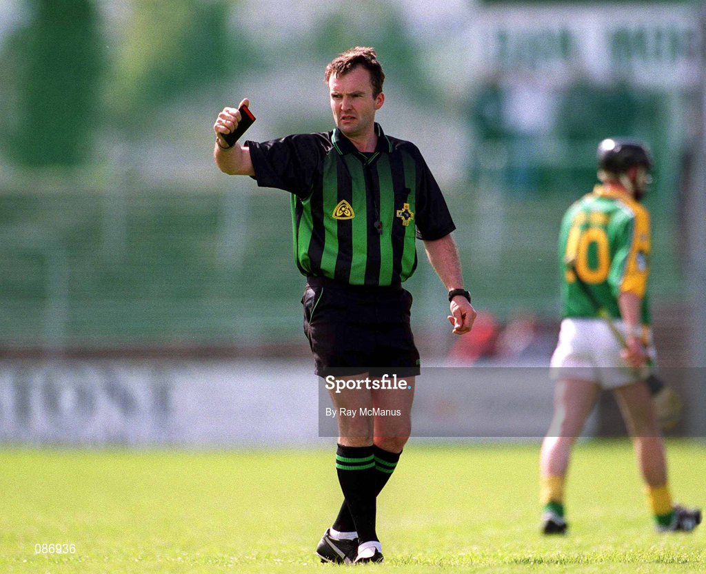 28 April 2002; Referee Diarmuid Kirwan during the Guinness Leinster Senior Hurling Championship First Round match between Carlow and Meath at Dr Cullen Park in Carlow. Photo by Ray McManus/Sportsfile