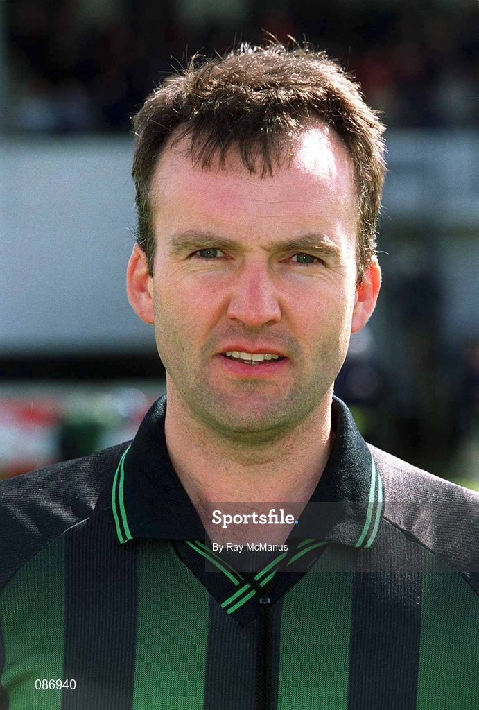 28 April 2002; Referee Diarmuid Kirwan prior to the Guinness Leinster Senior Hurling Championship First Round match between Carlow and Meath at Dr Cullen Park in Carlow. Photo by Ray McManus/Sportsfile