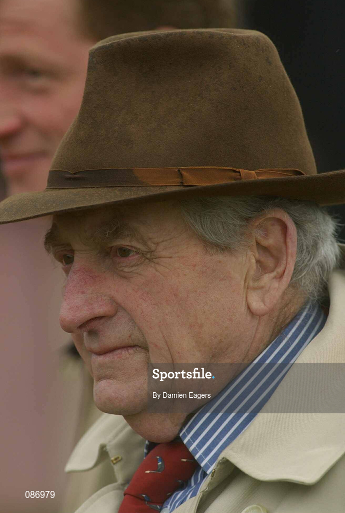 27 April 2002; Trainer Paddy Mullins at Punchestown Racecourse in Naas, Kildare. Photo by Damien Eagers/Sportsfile