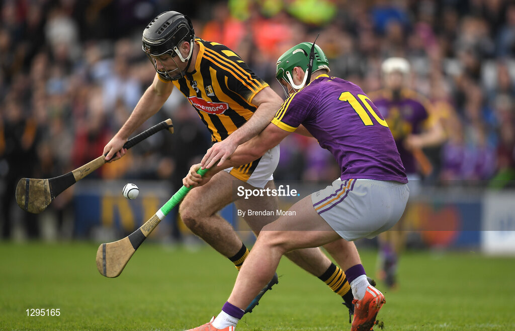 2 April 2017; Jason Cleere of Kilkenny is tackled by Conor McDonald of Wexford during the Allianz Hurling League Division 1 Quarter-Final match between Kilkenny and Wexford at Nowlan Park in Kilkenny. Photo by Brendan Moran/Sportsfile