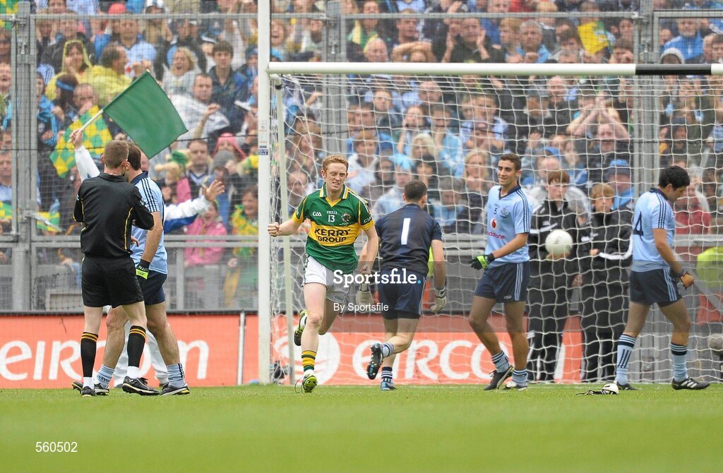 18 September 2011; Colm Cooper, Kerry, celebrates after scoring his side's first goal. GAA Football All-Ireland Senior Championship Final, Kerry v Dublin, Croke Park, Dublin. Photo by Sportsfile