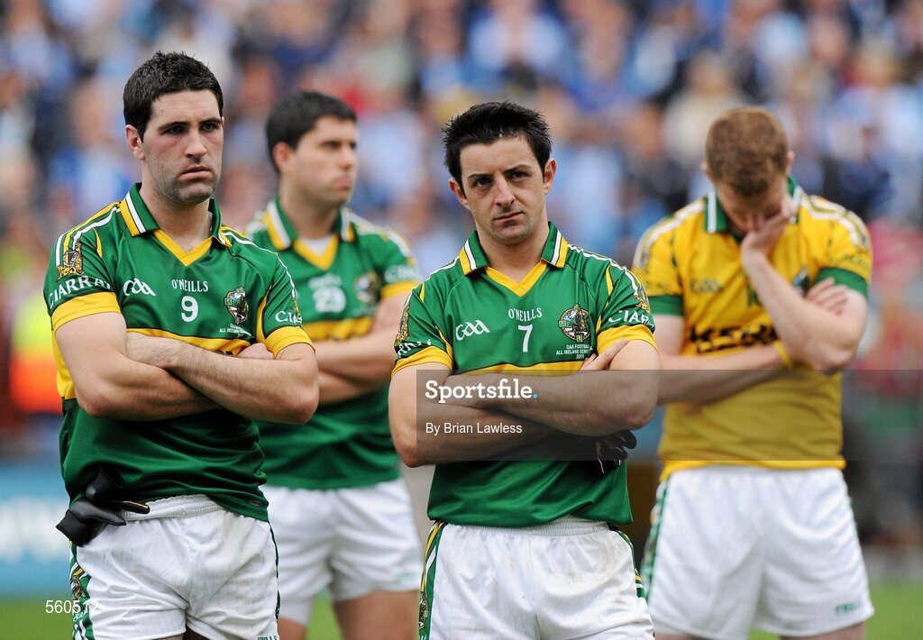18 September 2011; Kerry players Bryan Sheehan, left, and Aidan O'Mahony after defeat. GAA Football All-Ireland Senior Championship Final, Kerry v Dublin, Croke Park, Dublin. Picture credit: Brian Lawless / SPORTSFILE