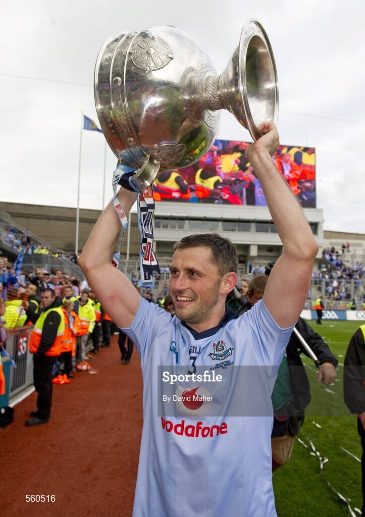 18 September 2011; Alan Brogan, Dublin, celebrates at the end of the game. GAA Football All-Ireland Senior Championship Final, Kerry v Dublin, Croke Park, Dublin. Picture credit: David Maher / SPORTSFILE