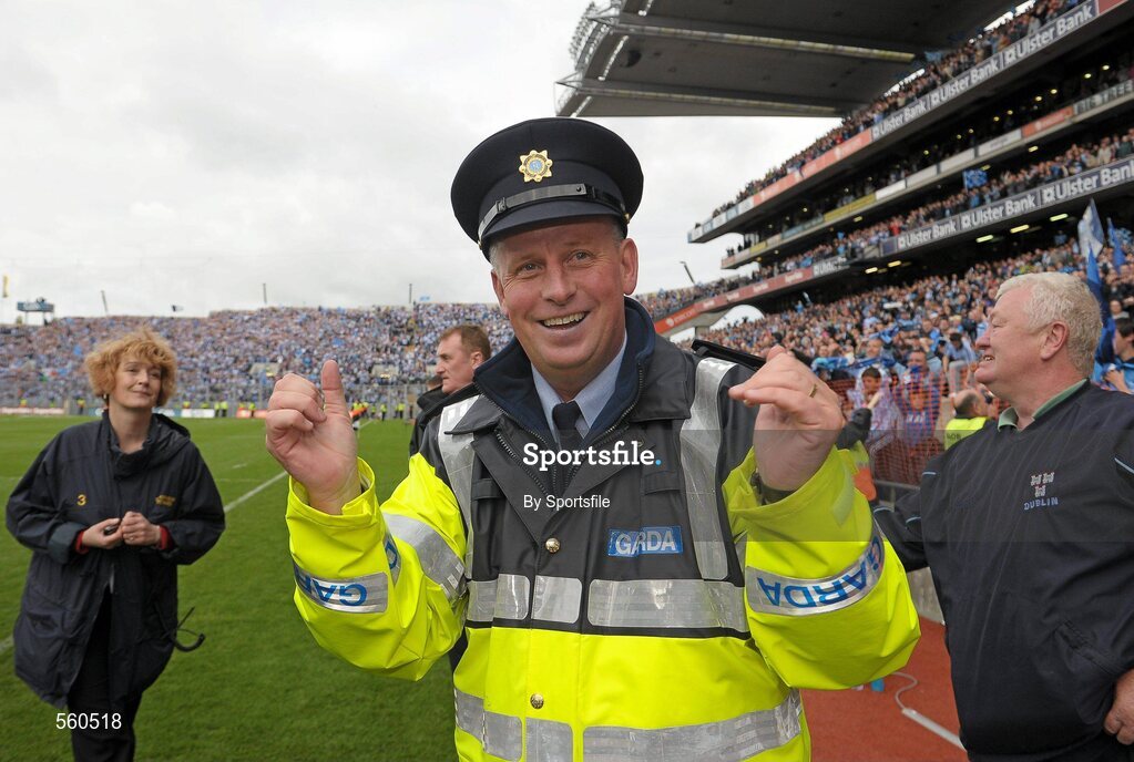 18 September 2011; Former Dublin manager Paul Caffrey celebrates after the game. GAA Football All-Ireland Senior Championship Final, Kerry v Dublin, Croke Park, Dublin. Photo by Sportsfile