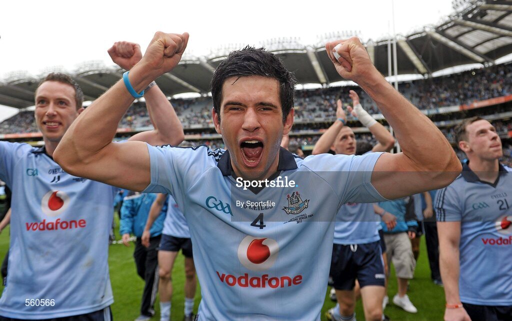 18 September 2011; Cian O'Sullivan, Dublin, celebrates after the game. GAA Football All-Ireland Senior Championship Final, Kerry v Dublin, Croke Park, Dublin. Photo by Sportsfile