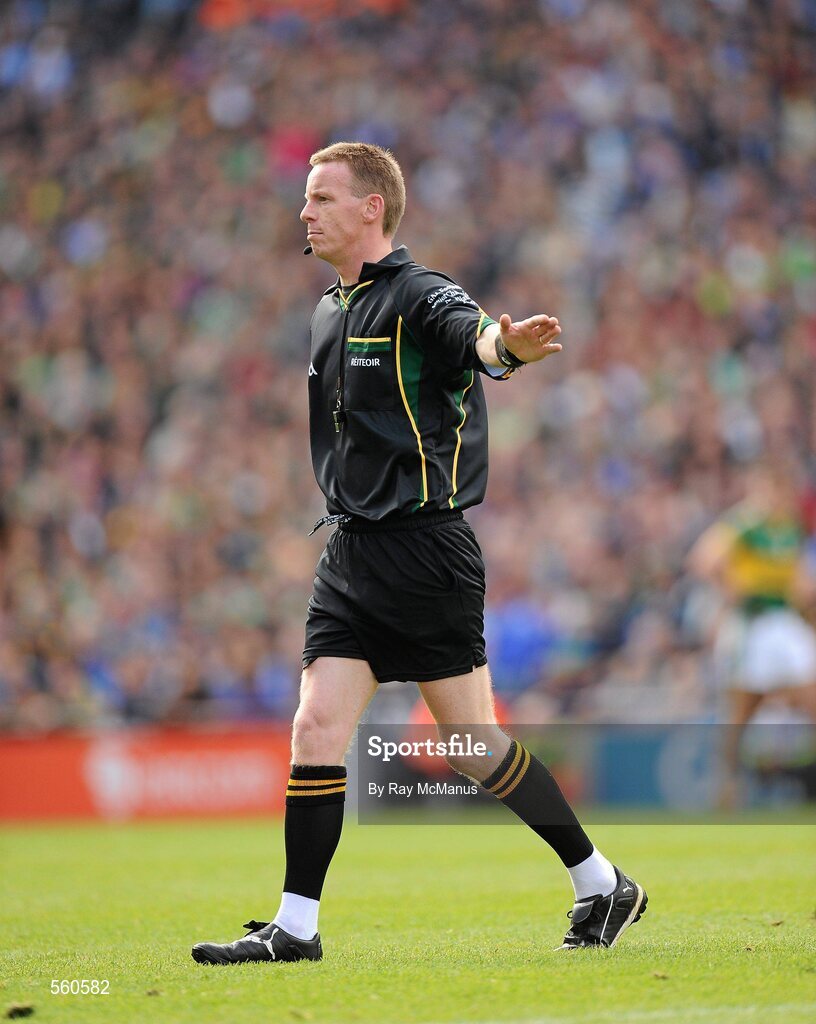 18 September 2011; Referee Joe McQuillan. GAA Football All-Ireland Senior Championship Final, Kerry v Dublin, Croke Park, Dublin. Picture credit: Ray McManus / SPORTSFILE