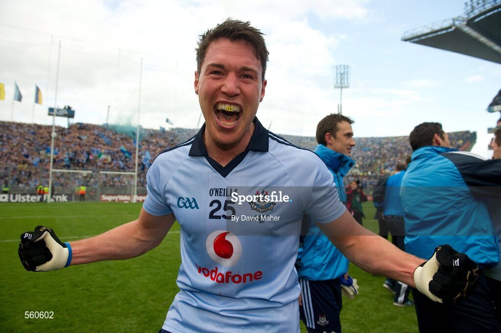 18 September 2011; Éamon Fennell, Dublin, celebrates at the end of the game. GAA Football All-Ireland Senior Championship Final, Kerry v Dublin, Croke Park, Dublin. Picture credit: David Maher / SPORTSFILE