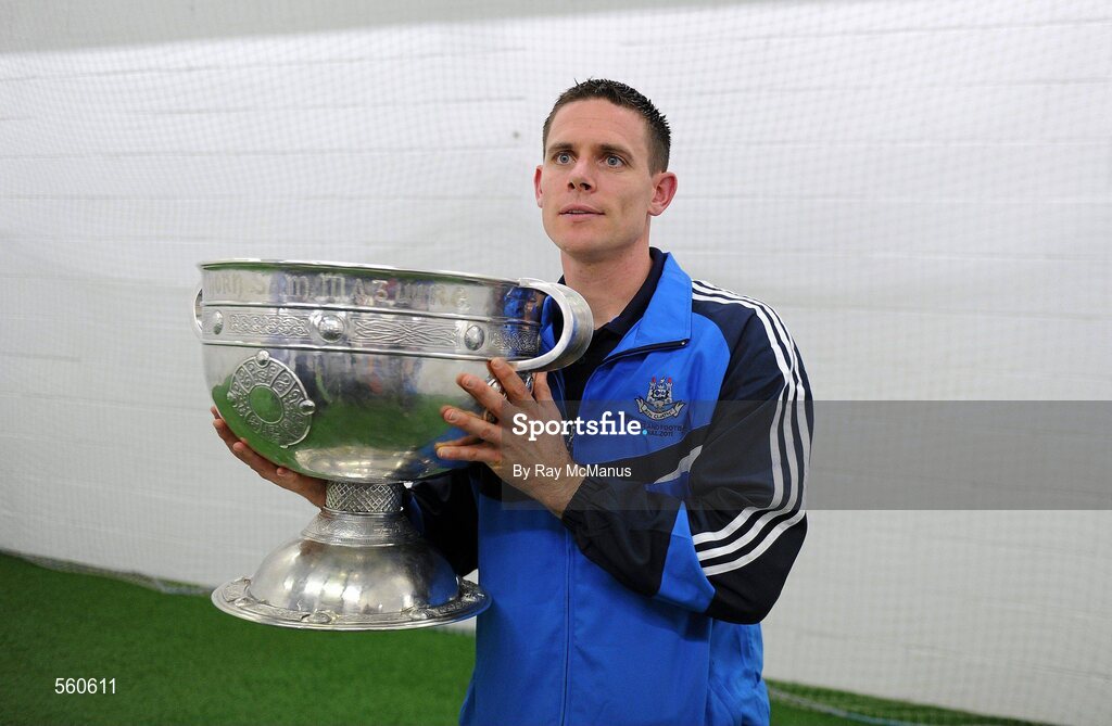 18 September 2011; Dublin goalkeeper Stephen Cluxton celebrates with the Sam maguire Cup in the dressing room after the game. GAA Football All-Ireland Senior Championship Final, Kerry v Dublin, Croke Park, Dublin. Picture credit: Ray McManus / SPORTSFILE