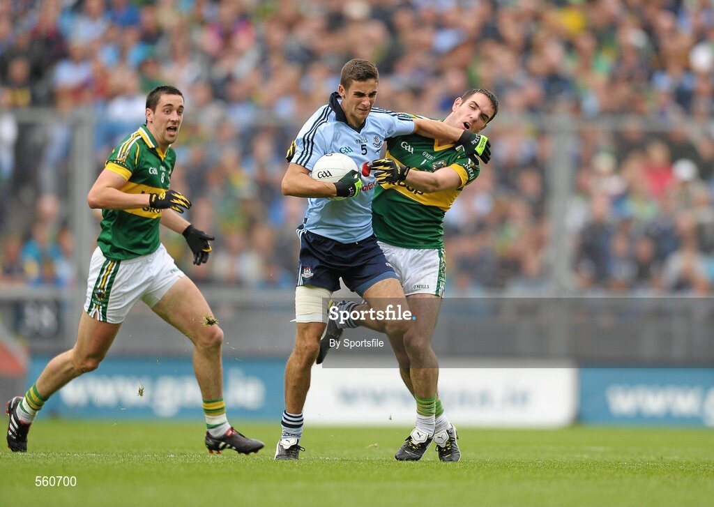 18 September 2011; James McCarthy, Dublin, in action against Declan O'Sullivan, Kerry. GAA Football All-Ireland Senior Championship Final, Kerry v Dublin, Croke Park, Dublin. Photo by Sportsfile
