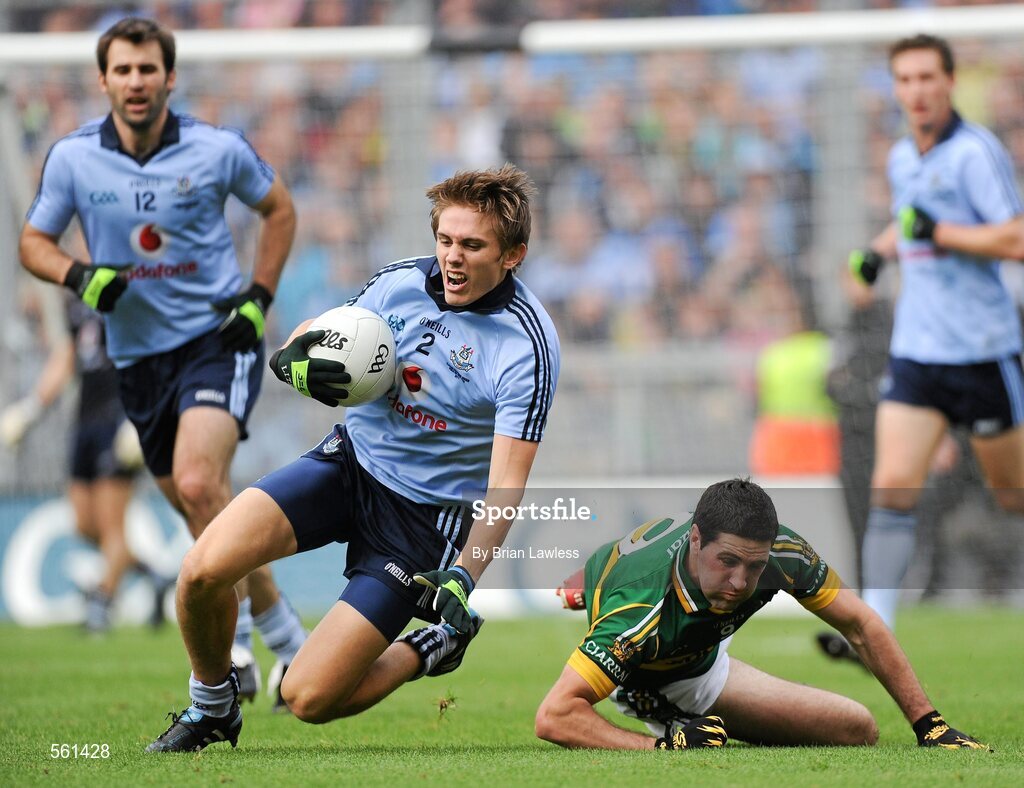 18 September 2011; Michael Fitzsimons, Dublin, in action against Bryan Sheehan, Kerry. GAA Football All-Ireland Senior Championship Final, Kerry v Dublin, Croke Park, Dublin. Picture credit: Brian Lawless / SPORTSFILE