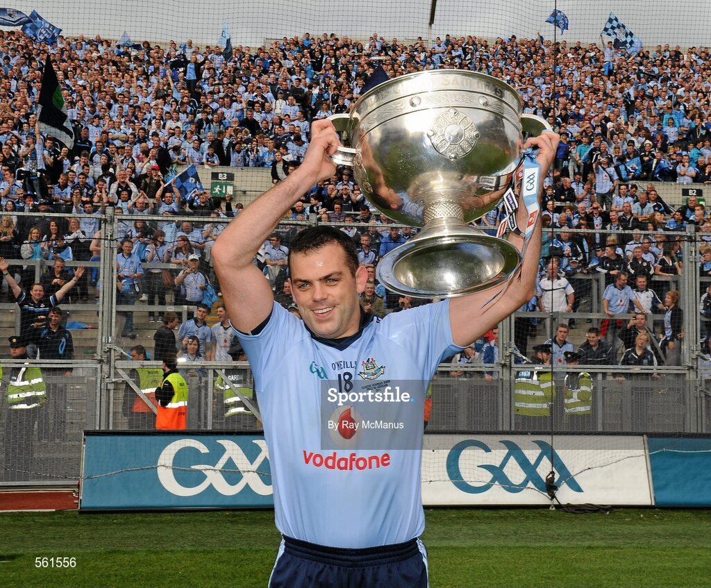 18 September 2011; Paul Casey, Dublin, celebrates with the Sam Maguire Cup after the game. GAA Football All-Ireland Senior Championship Final, Kerry v Dublin, Croke Park, Dublin. Picture credit: Ray McManus / SPORTSFILE