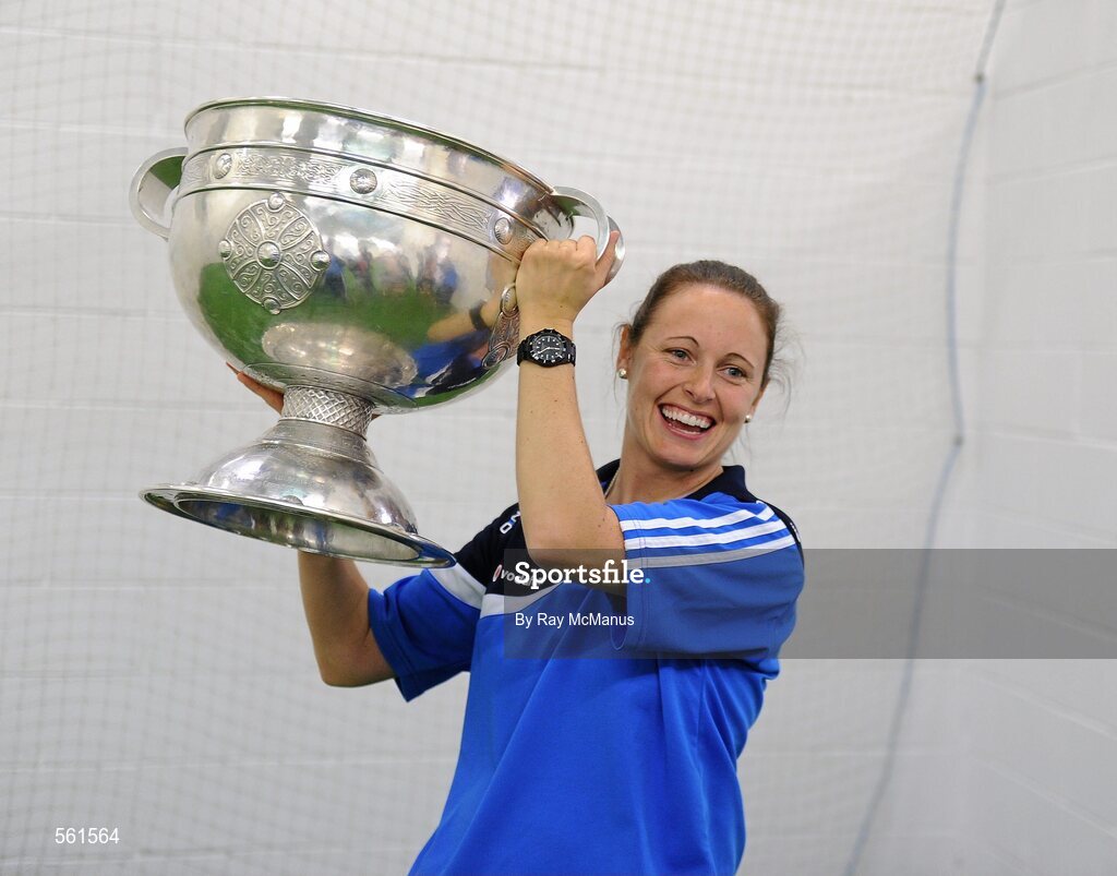 18 September 2011; Dublin performance coach Caroline Currid with the Sam Maguire Cup. GAA Football All-Ireland Senior Championship Final, Kerry v Dublin, Croke Park, Dublin. Picture credit: Ray McManus / SPORTSFILE
