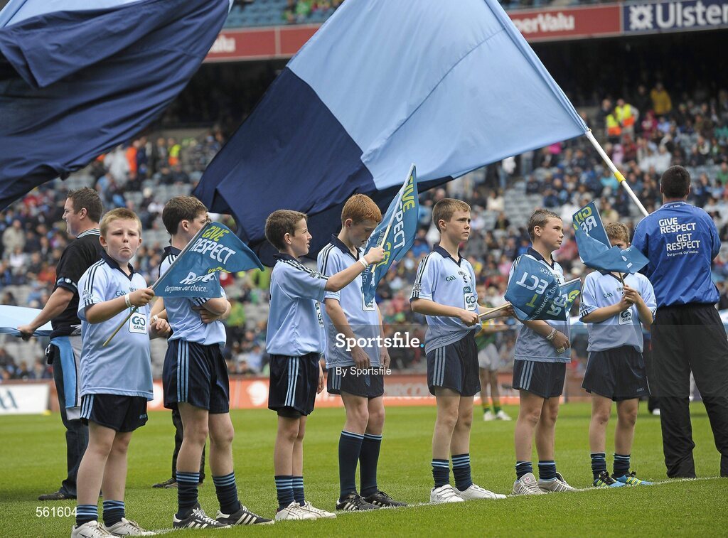 18 September 2011; Flag bearers before the game. GAA Football All-Ireland Senior Championship Final, Kerry v Dublin, Croke Park, Dublin. Photo by Sportsfile